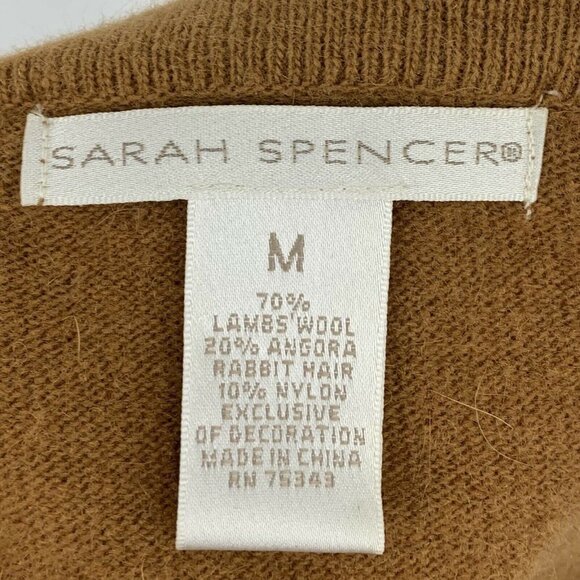 Sarah Spencer Lambswool Angora Open Cardigan Womens Size Medium Ruffle Sweater - Picture 3 of 11